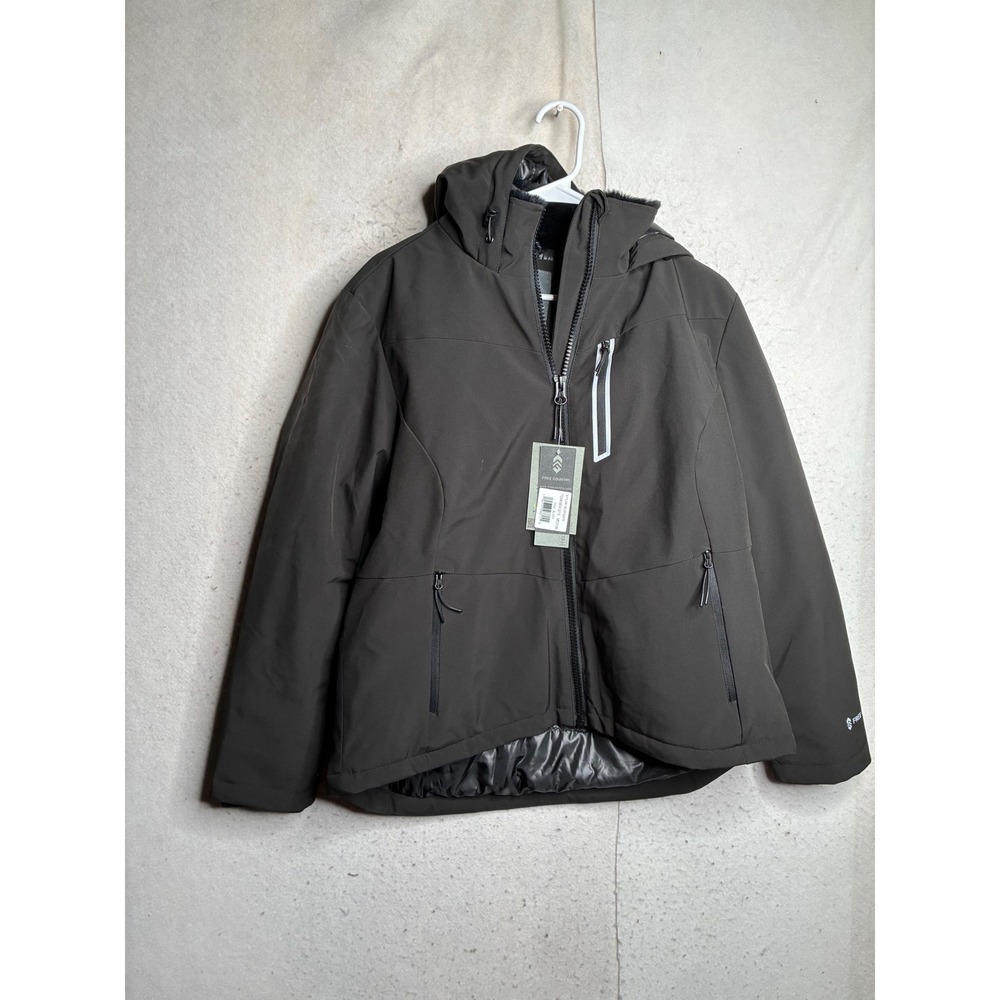 NWT Free Country Womens Thermo Softshell Jacket Black Insulated 14LOF2267S